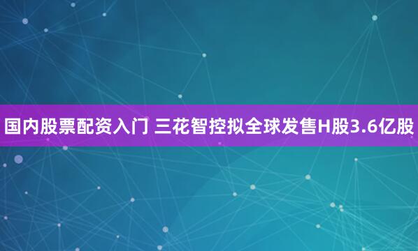 国内股票配资入门 三花智控拟全球发售H股3.6亿股